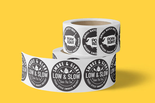 Silver metallic roll labels