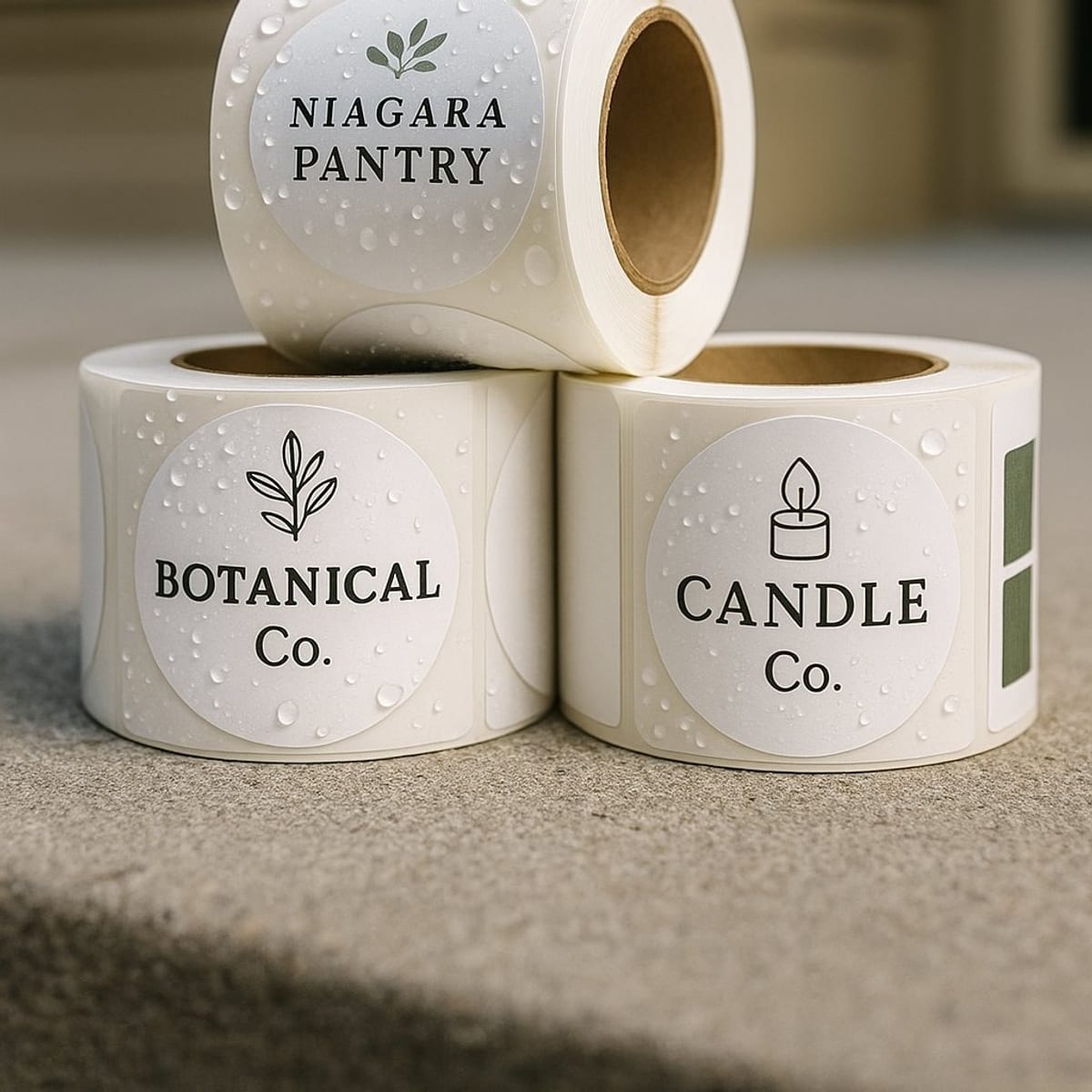 Roll labels ready for production (label bundle example)